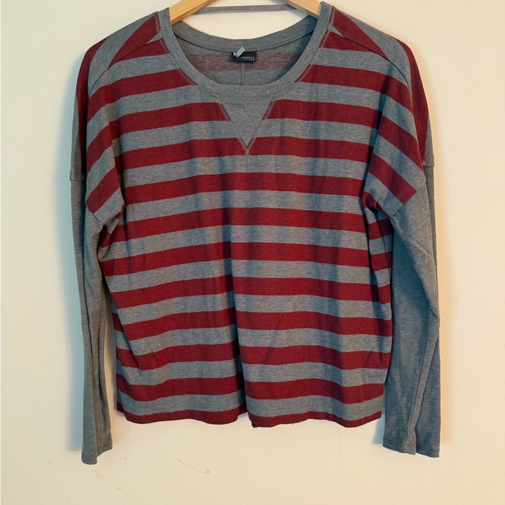 Sparkle & Fade Striped Dolman Long Sleeve Shirt
